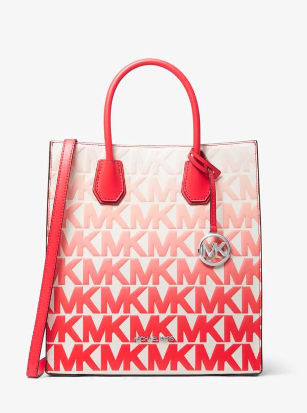Damske Prenosná Taška Michael Kors Mercer Medium Graphic Logo Print Faux Leather Koralove - Kabelky Michael Kors Levně | JKCGQ-2643